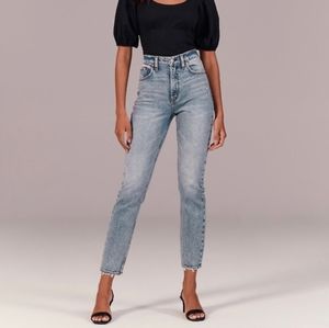 Abercrombie & Fitch Acid Wash High-Rise Mom Jean